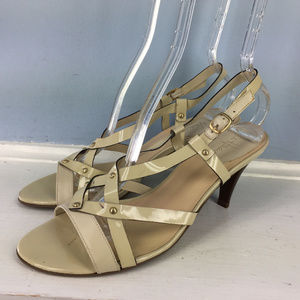 Cole Haan Ivory 9 Leather Strappy sandals heel